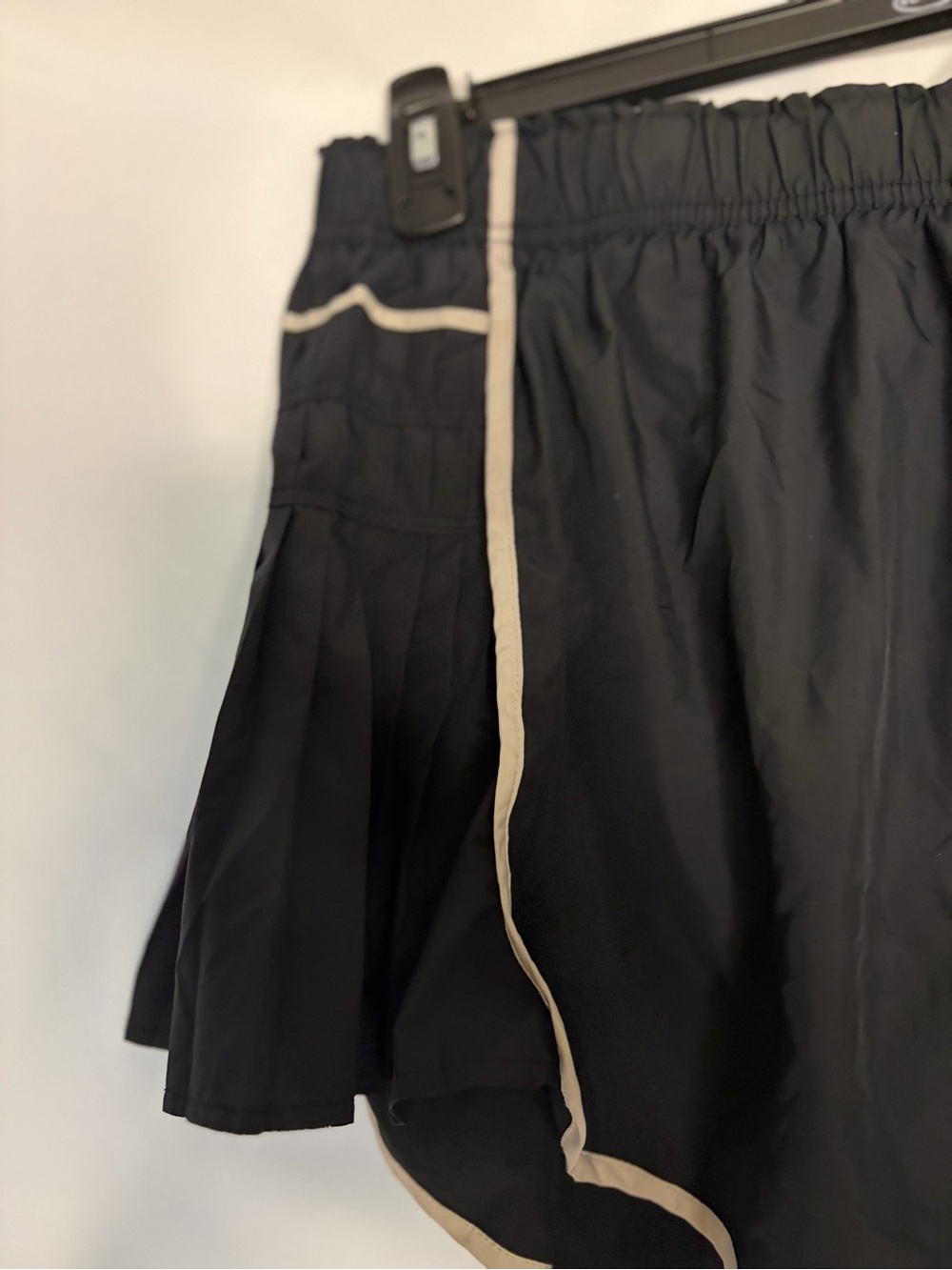 FP Movement by Free People Easy Tiger Black Pleated Short with Bone/Khaki Trim - Picture 14 of 16